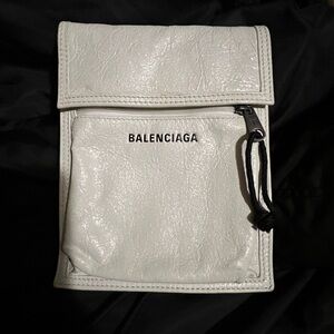 Balenciaga Cream Leather Pouch